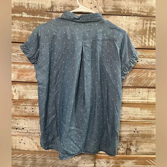 Blue rain women's‎ button up short sleeve shirt S - Picture 2 of 2